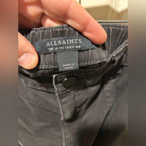 All Saints Florence Cargo Jogger Pants Washed Black , size 12 - Picture 12 of 15